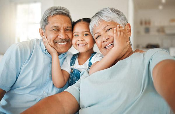 Old people with a child